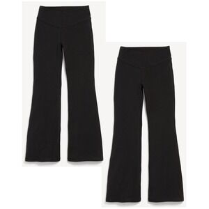 Old Navy Girl's High-Waist PowerChill Crossover Flared Leggings 2pk - Black - S